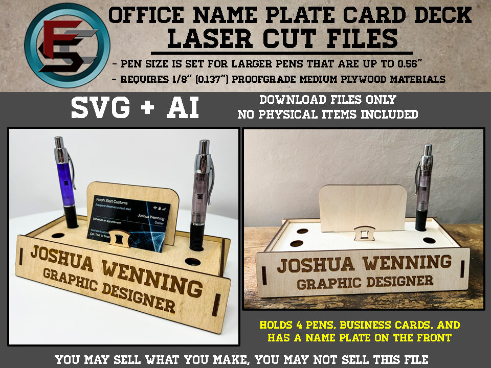 Office Name Plate Card Deck