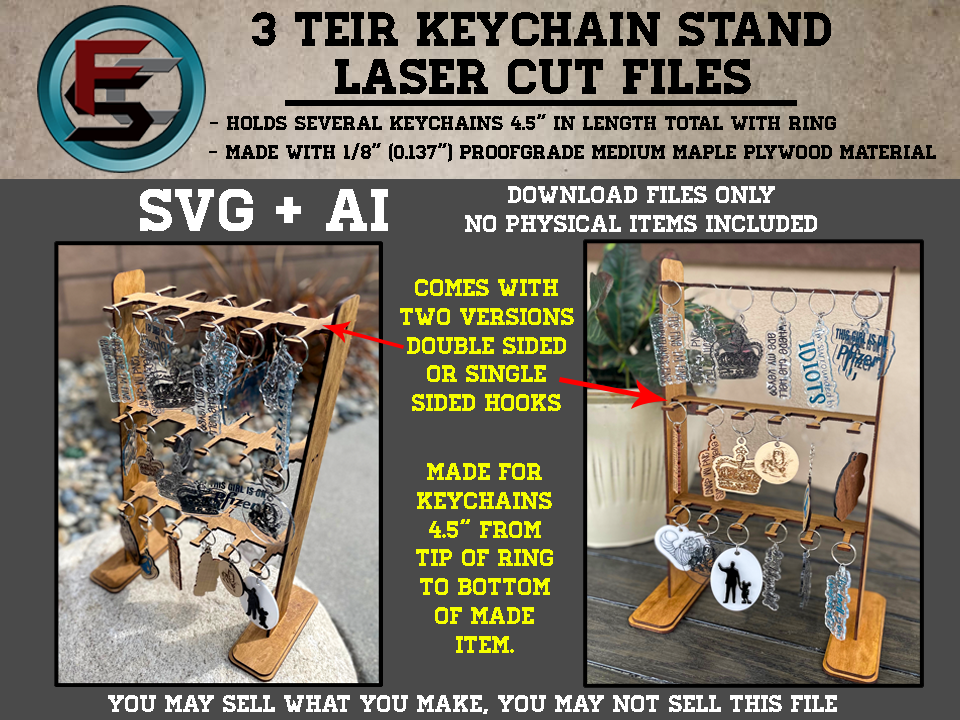 3 Tier Keychain Stand – Fresh Start Customs