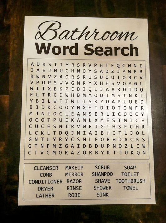 Bathroom Word Search