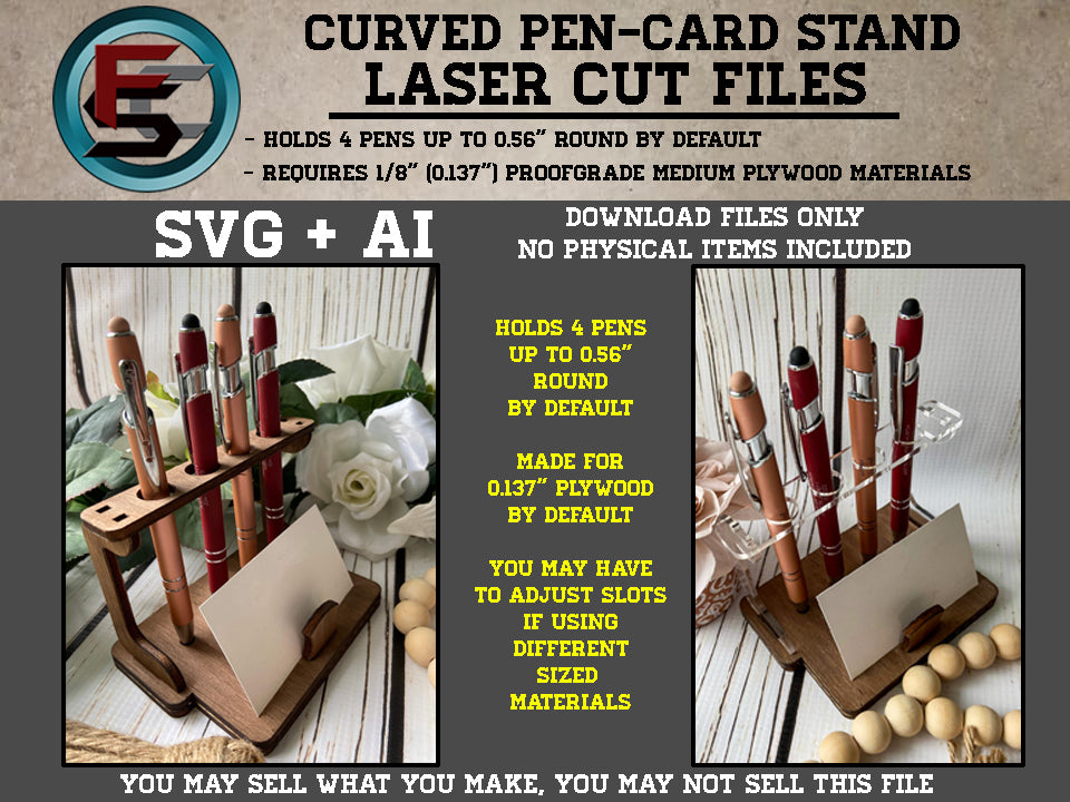 Curved Pen-Card Stand