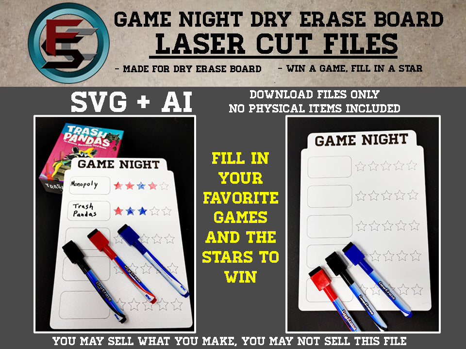 Game Night Dry Erase Board