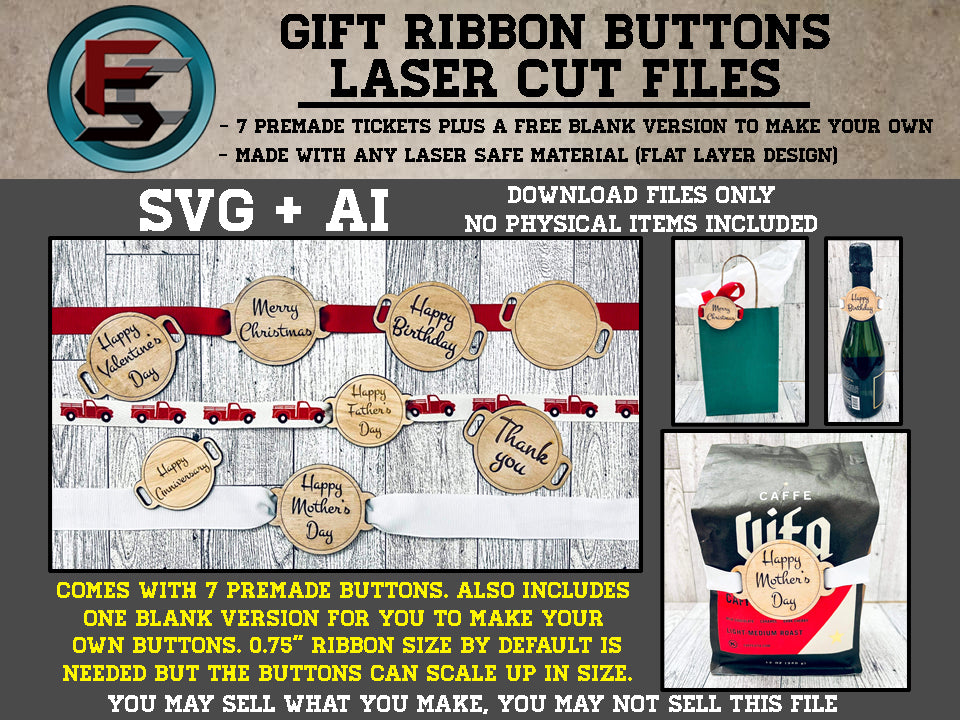Gift Ribbon Buttons