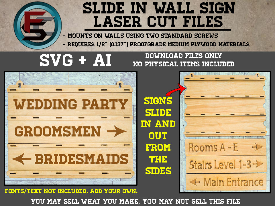 Slide in Wall Sign