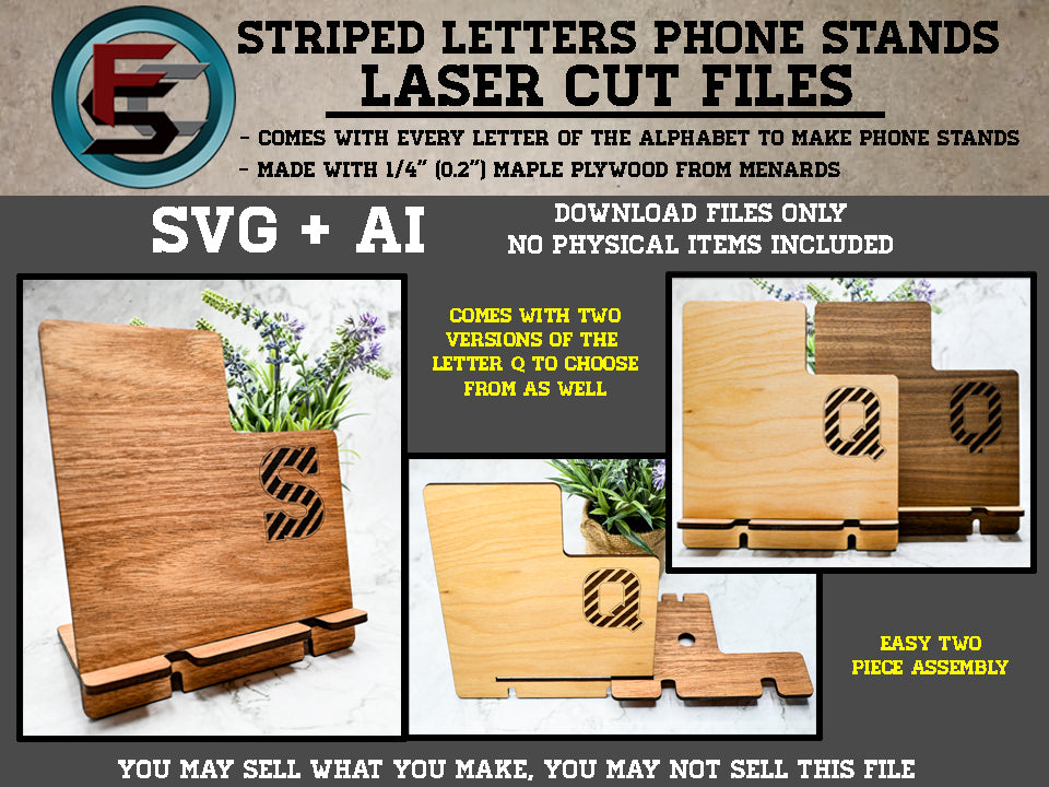 Striped Letters Phone Stand